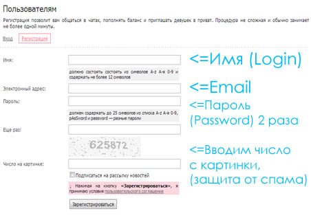 Форма регистрации RussiansGirls.net